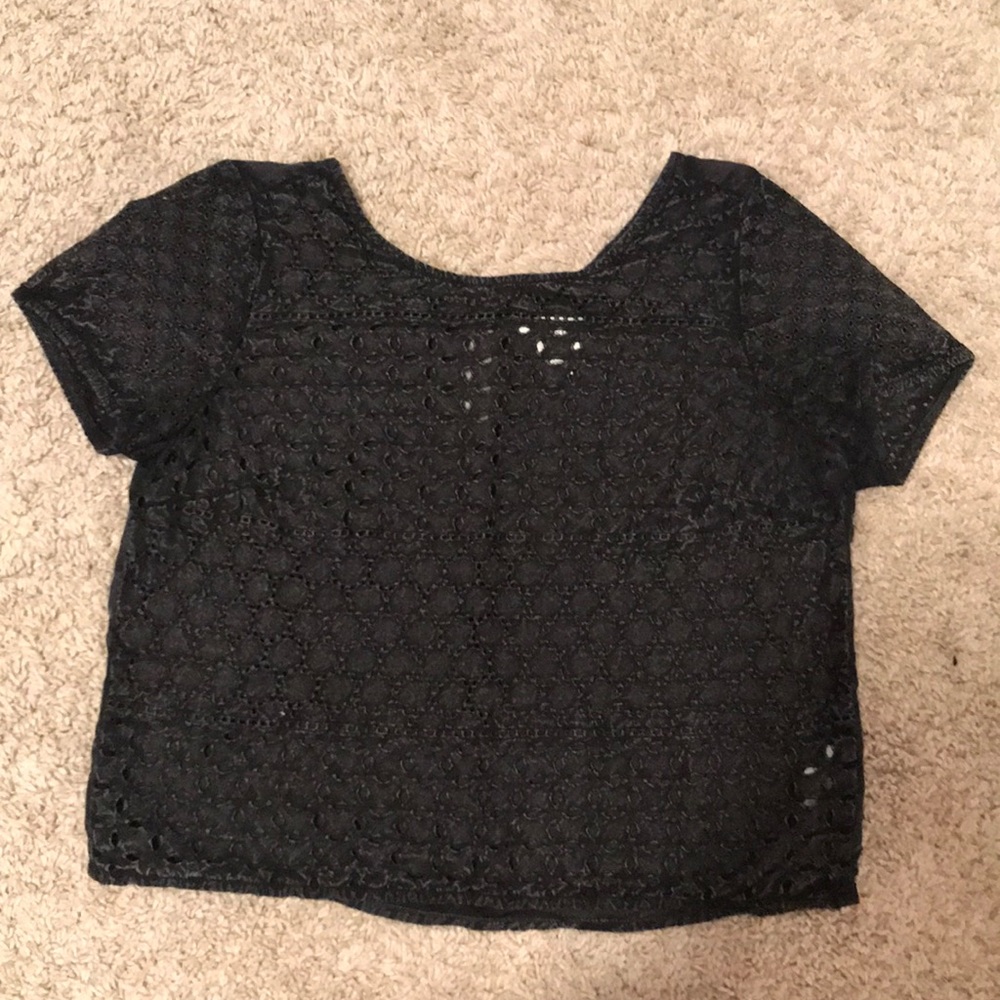 blackish gray crop top